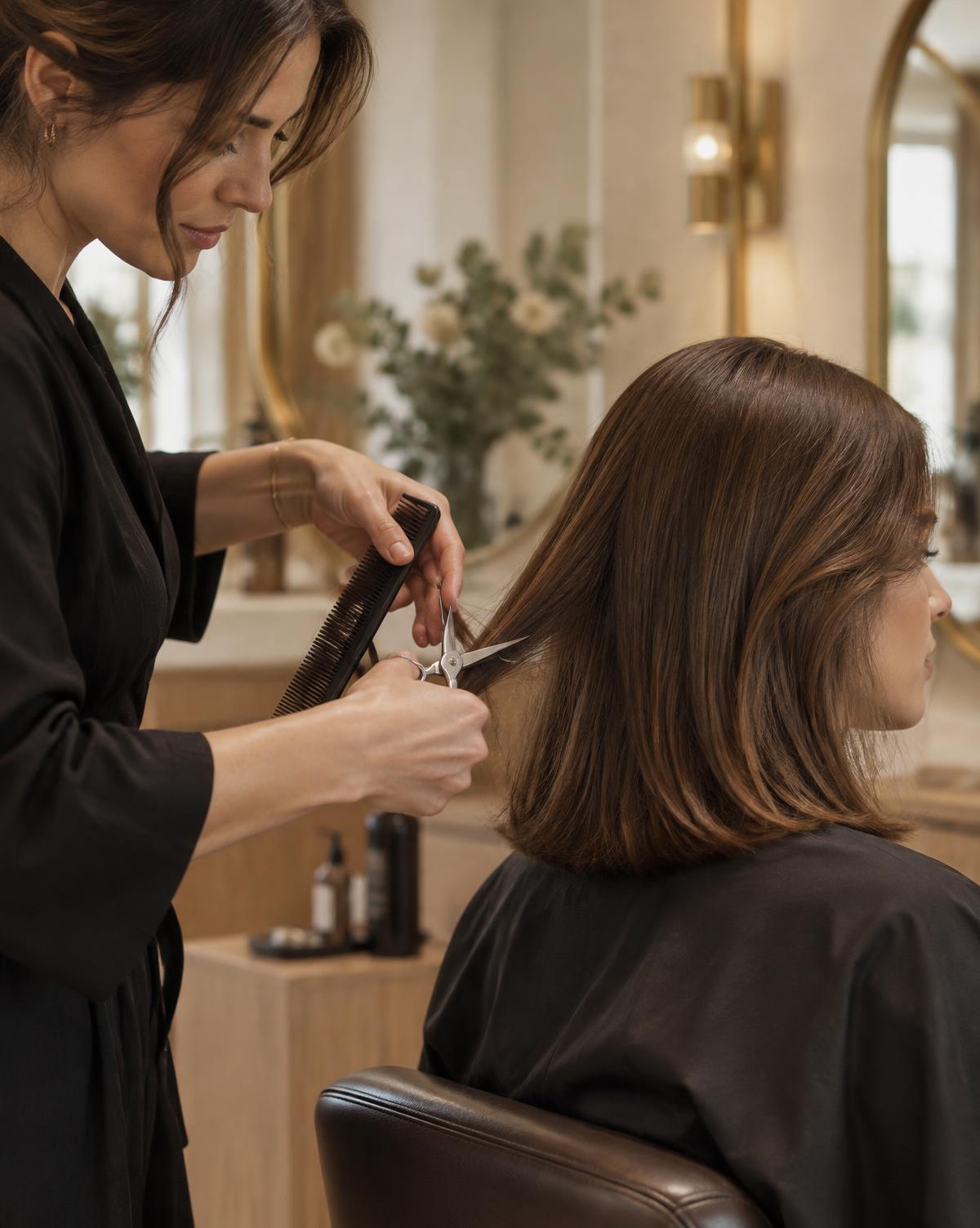 Precyzyjne strzyżenie włosów w salonie Klaudia Cupiał